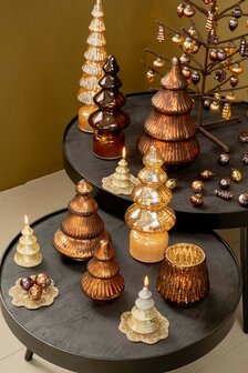 Glazen kerstboom Caro met LED verlichting