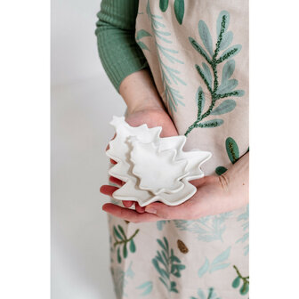 Schaal kerstboom set/2 wit