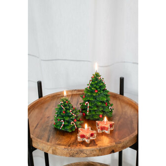 Kaars handpainted kerstboom S