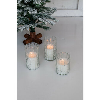 Kaars in glas Birch wit - S