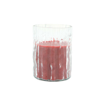 Kaars in glas Birch rood - S