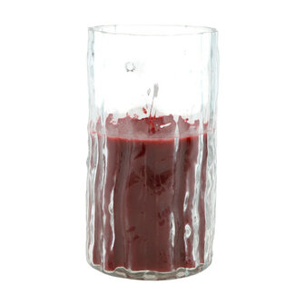 Kaars in glas Birch rood - L