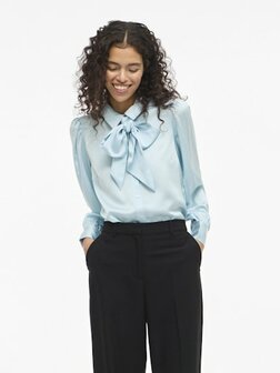 Vila satijnen blouse Vilucha sky blue