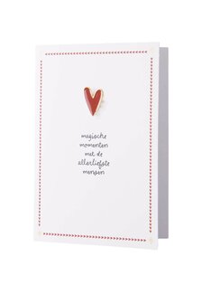 Zusss wenskaart met broche hartje - magische momenten