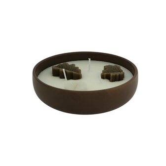 Kaars in bowl bruin - herfst
