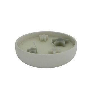 Kaars in bowl wit - stars