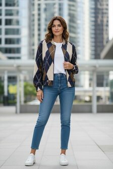 Bomber jasje blauw/bruin