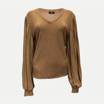 Glitter top Mila camel