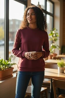 Sweater lace arms bordeauxrood