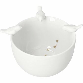 R&auml;der porseleinen kom vogels