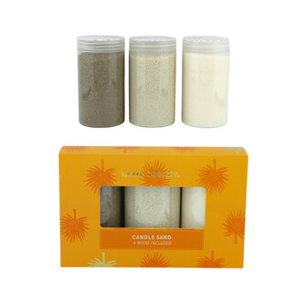 Kaarsen zand wax mix set/3 taupe