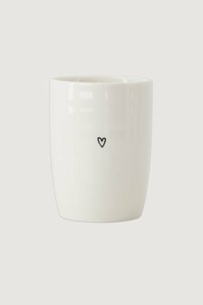 Zusss koffiemok wit, zwart hartje