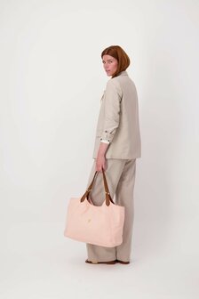 Zusss tote bag met leren details pink
