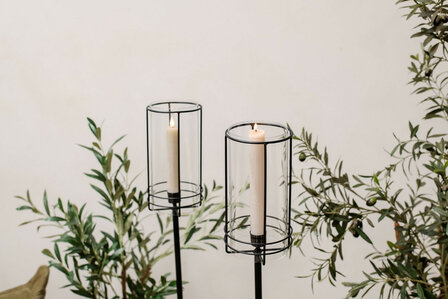 Kandelaar Milo zwart op standaard voor XL kaarsen
