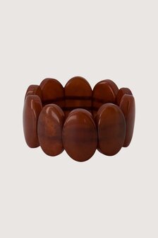 Zusss armband van kralen elastiek mid brown