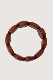 Zusss armband van kralen elastiek mid brown