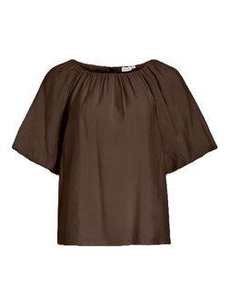 Vila boatneck top Vihelka slate black