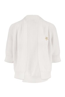 Zusss vest wit met vleermuis mouwen met broche