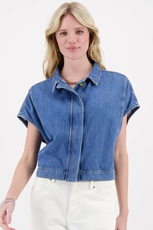 Zusss denim mouwloos jack