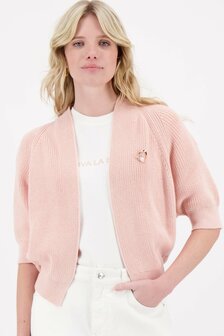 Zusss vest soft pink met vleermuis mouwen met broche