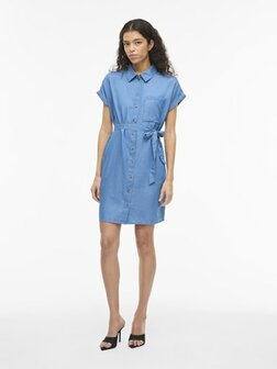 Vila jurk vinori medium blue denim