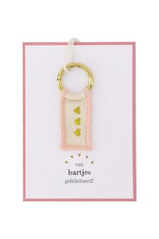 Zusss ansichtkaart met sleutelhanger hartjes 