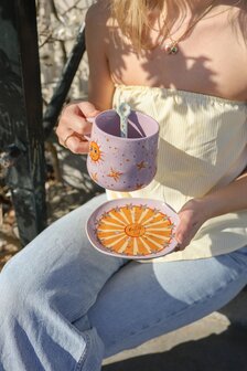 Serveerbord lila zon met sterren