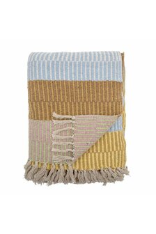 Bloomingville plaid isnel blue, yellow brown