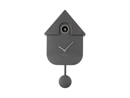 Wandklok Cuckoo metallic dark grey