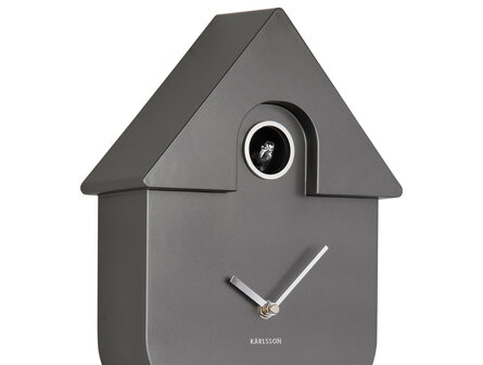 Wandklok Cuckoo metallic dark grey