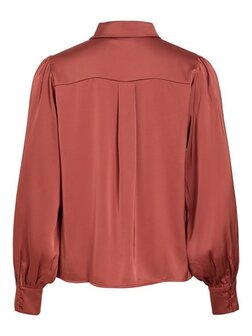 Vila glanzende blouse marsala