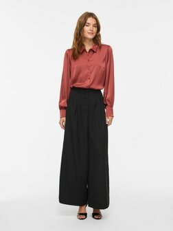 Vila glanzende blouse marsala