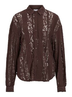 Vila kanten blouse visilano coffee bean