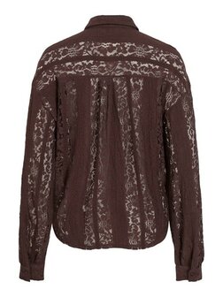 Vila kanten blouse visilano coffee bean