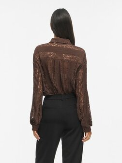 Vila kanten blouse visilano coffee bean