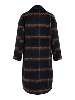 Vila lange jas Vimelon navy/brown 