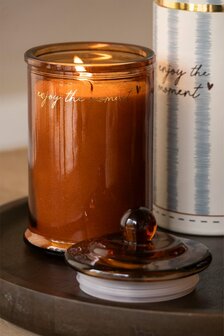 Zusss geurkaars glas met deksel enjoy the moment