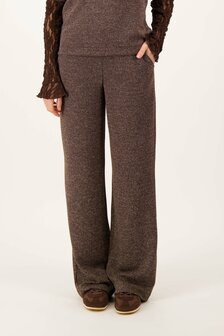 Zusss tweed stretch broek bruin