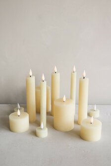 Led set/6 theelicht oplaadbaar gebroken wit