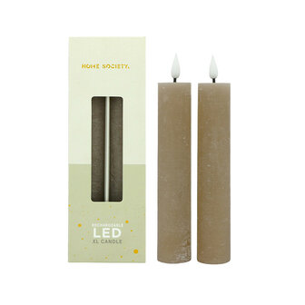 Led set/2 XL dinerkaars oplaadbaar beige