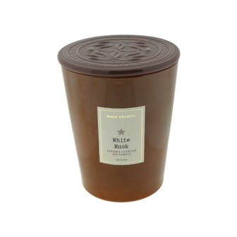 Geurkaars white musk in jar