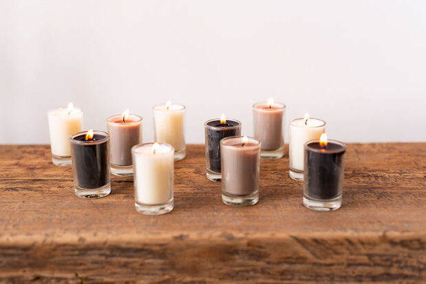 Votive kaarsjes set/6 zwart