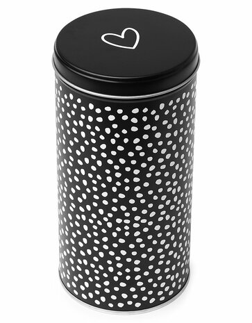 Zoedt koffieblik met hartje op deksel