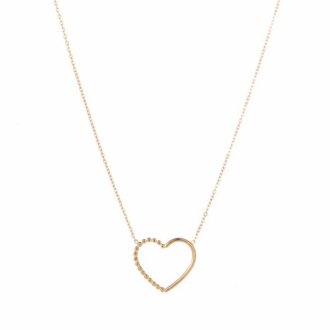 Go Dutch Ketting stainless steel big heart N3299-2