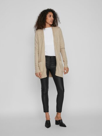 Vila open vestje Viril natural melange