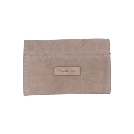 Bag2Bag suede clutch Amalfi sand