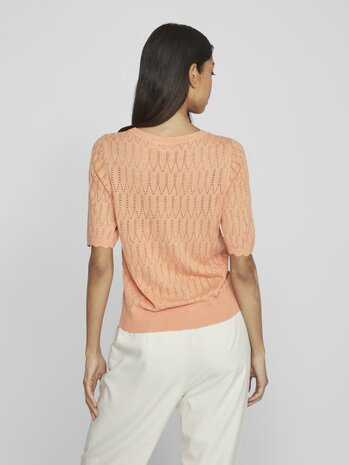 Vila top Vimylie shell coral *gerecycled polyester*