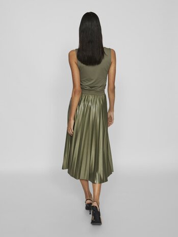 Villa Kado Vila plisse rok dusty olive gerecycled polyester