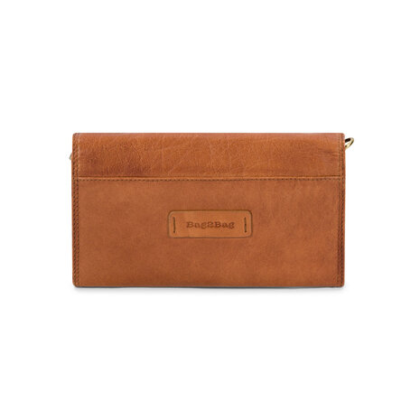 Bag2Bag leren tas-clutch Amalfi cognac