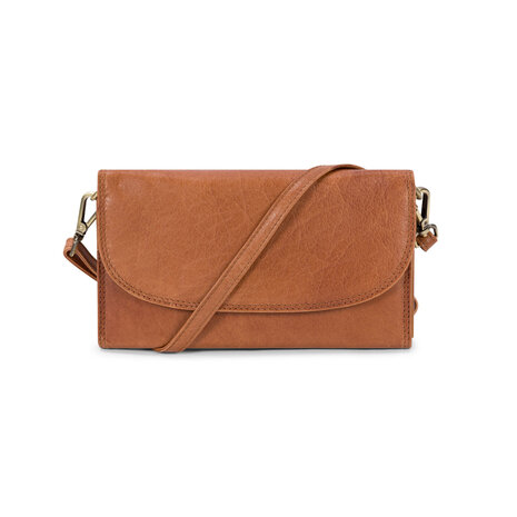 Bag2Bag leren tas-clutch Amalfi cognac